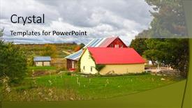  Presentation with barn - Slides consisting of scence - hdr colorful rainbow barn roof background and a  colored foreground