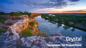  Presentation with sun - Slide deck having scence - sun setting over the murray background and a  colored foreground