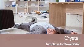  Presentation with wanted dead or alive - Beautiful slides featuring scene - businessman dead office floor backdrop and a coral colored foreground