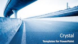  Presentation with urban - Slide deck consisting of highway urban scene - empty overpass of a city background and a teal colored foreground