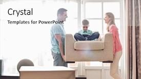  Presentation with parents - Audience pleasing slides consisting of scene 1 scene 2 - happy parents carrying son backdrop and a white colored foreground