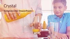  Presentation with blueberry juice - Cool new presentation theme with scene 1 scene 2 - midsection of father serving orange backdrop and a lemonade colored foreground