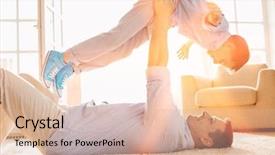  Presentation with lifting your limits - Audience pleasing slides consisting of scene 1 scene 2 - side view of playful father backdrop and a lemonade colored foreground