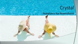  Presentation with helping others two hands woman - Beautiful slide set featuring scene 1 scene 2 - two woman in a hat backdrop and a  colored foreground