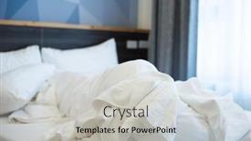  Presentation with messy - PPT theme with scene-after-checking-out background and a light gray colored foreground