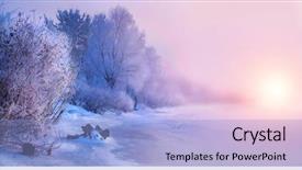  Presentation with winter scene - Cool new presentation theme with scene background with snow cover backdrop and a light blue colored foreground