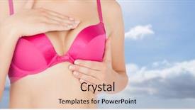  Presentation with radiology breast cancer - Slide set having scene healthcare - breast cancer woman with sky background and a  colored foreground