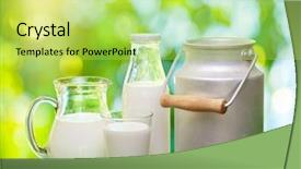  Presentation with milk - Audience pleasing presentation theme consisting of scene healthcare - fresh organic milk nature blur backdrop and a yellow colored foreground