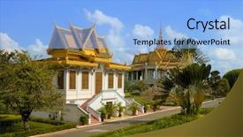  Presentation with phnom penh - Slides having scene in the royal palace background and a light blue colored foreground