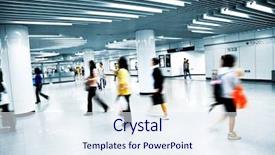  Presentation with sub station - Slides with scene of a subway station background and a sky blue colored foreground