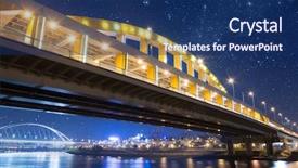  Presentation with night stars - Presentation design featuring scene of bridge under stars background and a navy blue colored foreground
