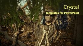  Presentation with horror evil - Theme consisting of scene-of-horror and a tawny brown colored foreground