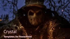  Presentation with horror evil - Presentation theme consisting of scene-of-horror background and a wine colored foreground