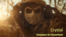  Presentation with horror evil - PPT theme consisting of scene-of-horror and a wine colored foreground