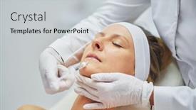  Presentation with injection - Slide set with scene-of-medical-cosmetology-treatments background and a light gray colored foreground