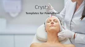  Presentation with injection - PPT layouts featuring scene-of-medical-cosmetology-treatments background and a light gray colored foreground