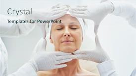  Presentation with injection - PPT layouts enhanced with scene-of-medical-cosmetology-treatments background and a sky blue colored foreground