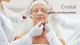  Presentation with injection - Slides with scene-of-medical-cosmetology-treatments background and a soft green colored foreground