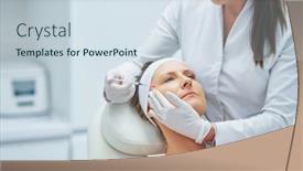  Presentation with injection - Presentation with scene-of-medical-cosmetology-treatments background and a sky blue colored foreground