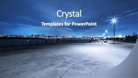  Presentation with floor - Colorful slide deck enhanced with scene of seoul from empty backdrop and a ocean colored foreground