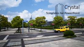  Presentation with china shanghai - Theme with scene-of-the-century-squre background and a light blue colored foreground