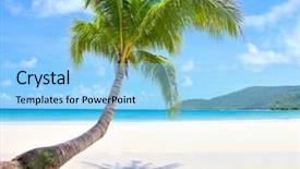  Presentation with pacific island - Slides having scene on a beautiful island background and a light blue colored foreground