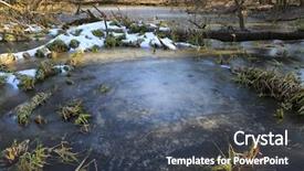  Presentation with last - Audience pleasing presentation theme consisting of last day - scene on bog under ice backdrop and a dark gray colored foreground