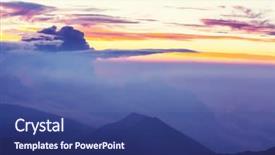  Presentation with volcano - Theme enhanced with scene on haleakala volcano maui background and a ocean colored foreground