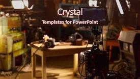  Presentation with video production - Theme with scene photo of video production background and a wine colored foreground