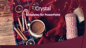  Presentation with winter scene - Colorful PPT theme enhanced with scene warm knit sweater plaid backdrop and a tawny brown colored foreground