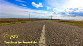  Presentation with asphalt - Beautiful theme featuring scene with asphalt countryside road backdrop and a tawny brown colored foreground