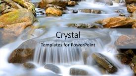  Presentation with mountain stream - Colorful presentation theme enhanced with scene with nice cascade of mountain stream backdrop and a light blue colored foreground