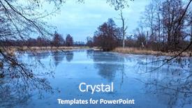  Presentation with foggy forest - PPT layouts with scene with old frozen lake background and a  colored foreground
