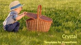  Presentation with rural - Presentation theme consisting of scene with one year old background and a tawny brown colored foreground