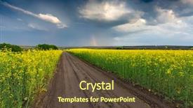  Presentation with rainbow scene - Amazing presentation theme having scene with rut road across backdrop and a tawny brown colored foreground