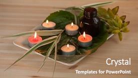  Presentation with burn - Slide deck consisting of scened burn candles with herbs background and a  colored foreground