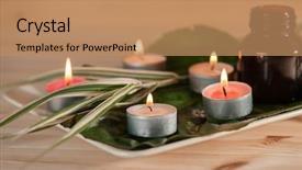  Presentation with burn - Beautiful presentation theme featuring scened burn candles with herbs backdrop and a  colored foreground