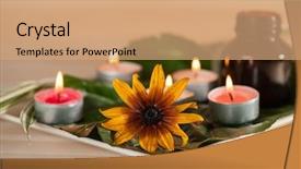  Presentation with burn - PPT theme with scened burn candles with herbs background and a  colored foreground