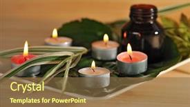  Presentation with burn - Slide deck consisting of scened burn candles with herbs background and a  colored foreground