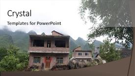  Presentation with community - PPT layouts featuring scenery in a farming community background and a  colored foreground