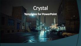  Presentation with rain city - Slides with scenery in chicago with vintage background and a dark gray colored foreground