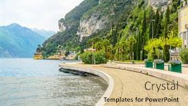  Presentation with scenery - Colorful presentation design enhanced with scenery of italy series - riva backdrop and a lemonade colored foreground