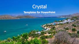  Presentation with scenery - Slide deck having mirabello bay on crete background and a cobalt blue colored foreground