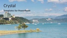  Presentation with sun and moon - PPT layouts enhanced with scenery of sun moon lake background and a light blue colored foreground
