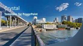  Presentation with paris france - Slide set consisting of scenery-of-the-historic-pont background and a ocean colored foreground