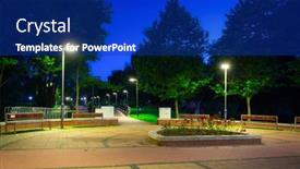  Presentation with scenery - Theme featuring scenery-of-the-park background and a royal blue colored foreground