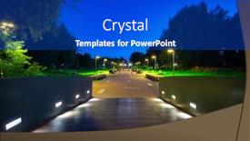  Presentation with scenery - Amazing presentation theme having scenery-of-the-park backdrop and a cobalt blue colored foreground