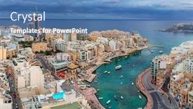  Presentation with scenery - Presentation design featuring scenery-of-the-spinola-bay background and a teal colored foreground