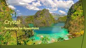  Presentation with lagoon - Colorful presentation enhanced with scenery philippines - amazing view of blue lagoon backdrop and a tawny brown colored foreground