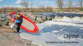  Presentation with river flow - Presentation consisting of scenery with a low water background and a light gray colored foreground